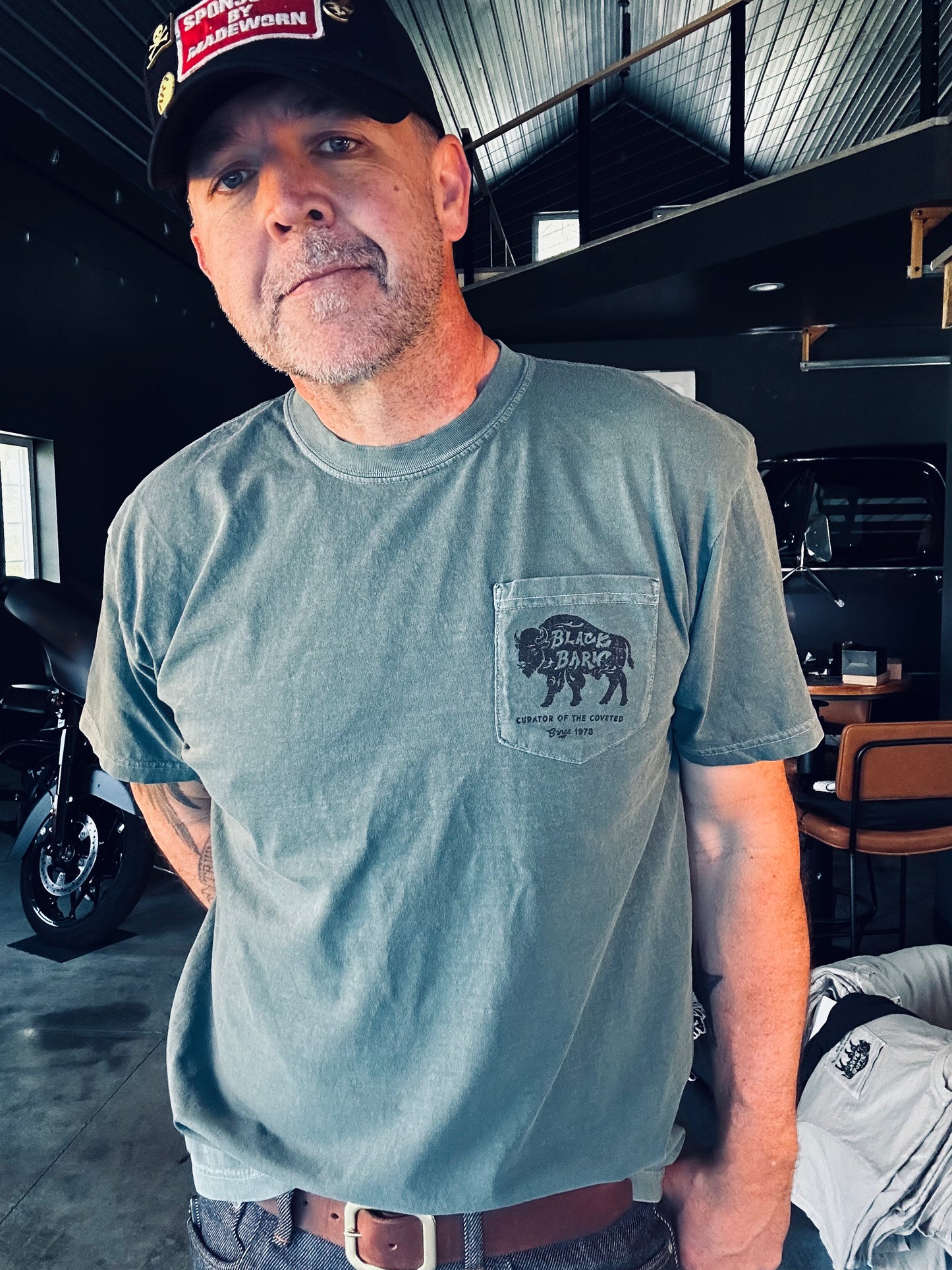 Sand Bison Pocket Tee - Front/Back