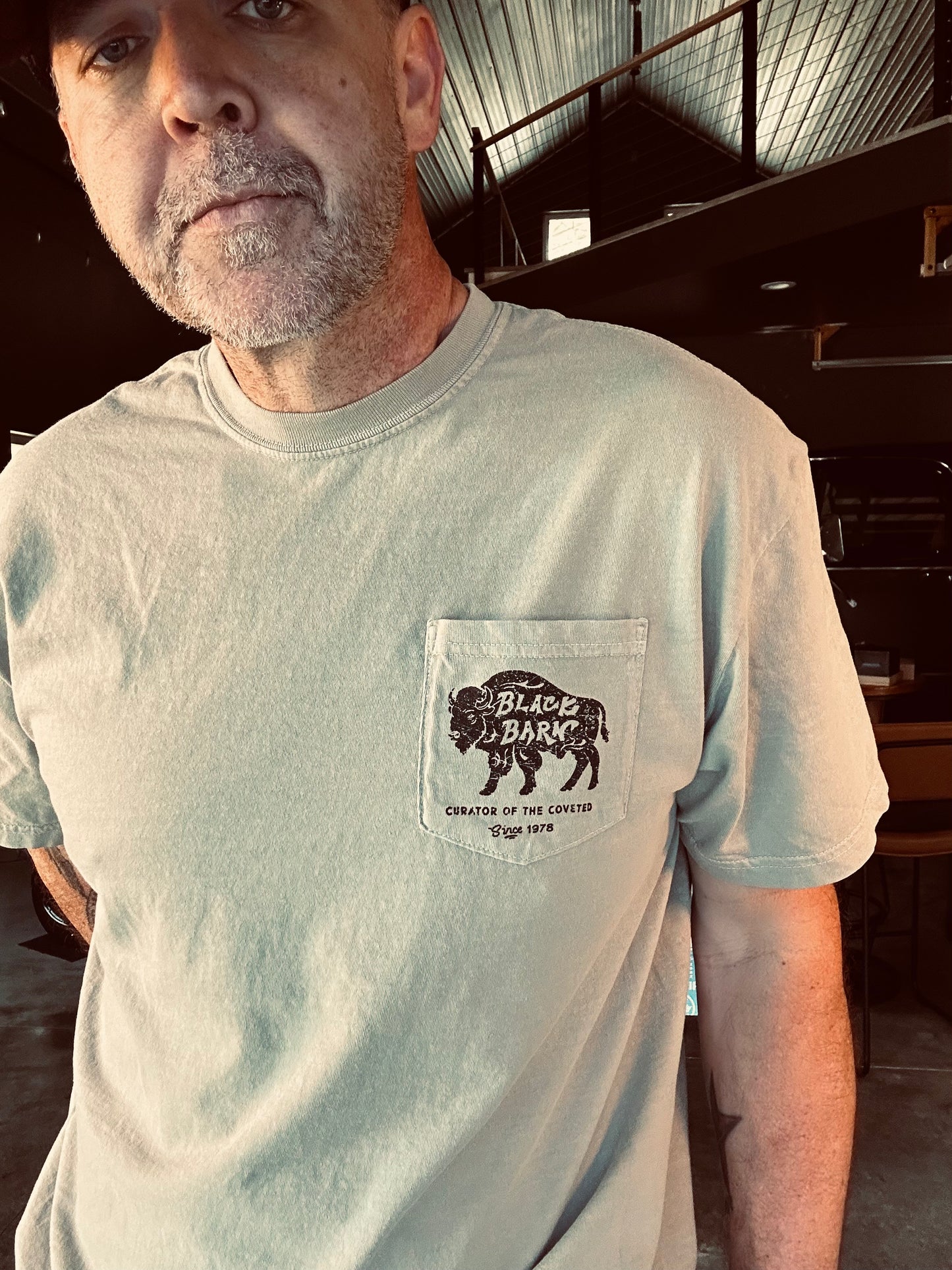 Sand Bison Pocket Tee - Front/Back